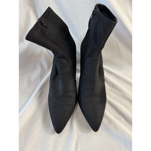 Ann Taylor Women’s Black Pointed Toe Ankle Boots Size 11 m Stretch Fabric Bootie